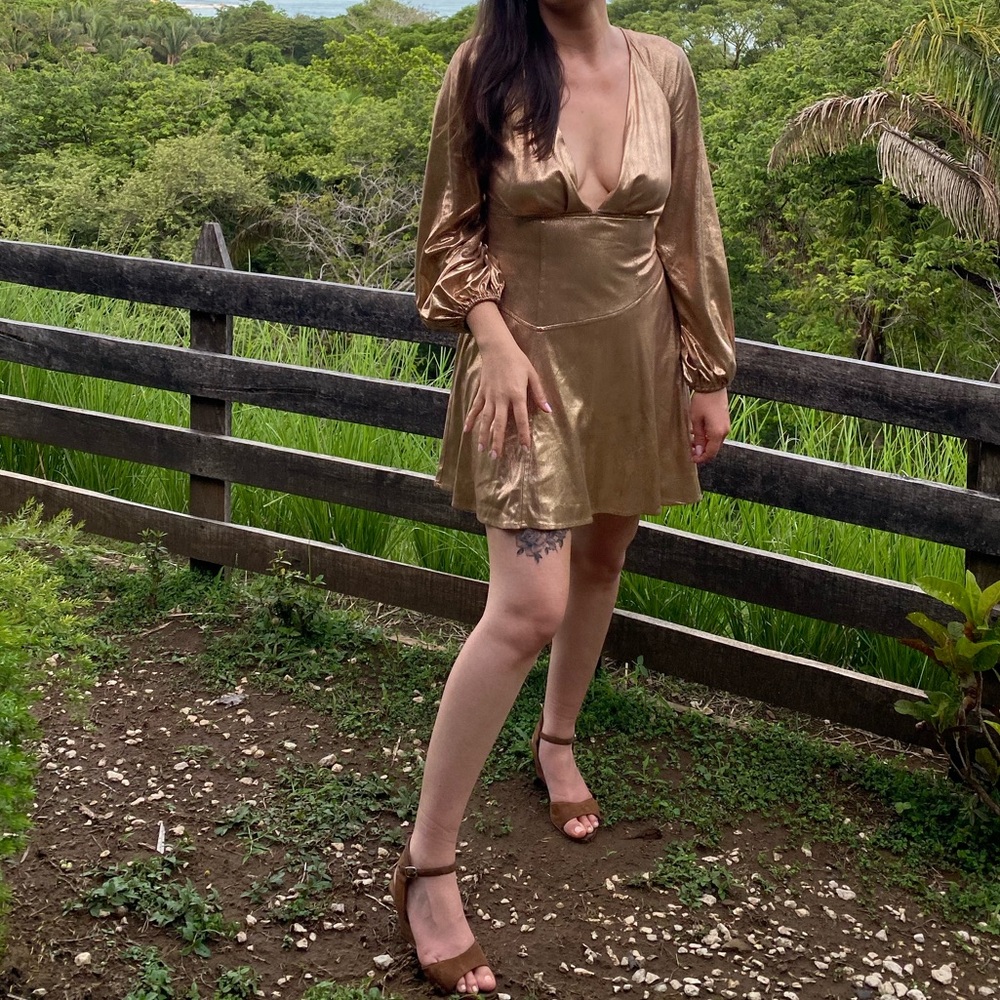 Free People Gold Dress